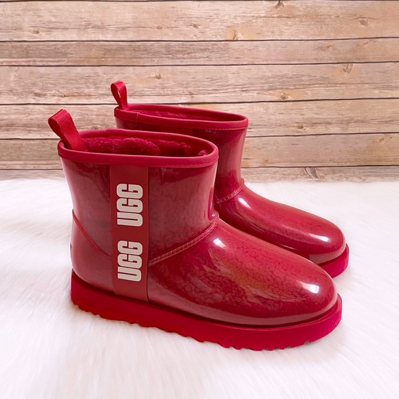 UGG Shoes - UGG Women’s Classic Clear Mini Waterproof Boots In Ribbon Red